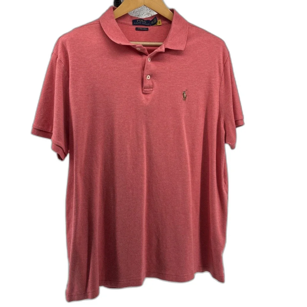 Polo Ralph Lauren Big & Tall Soft Cotton Polo Shirt Light Red Mens Size XXLTTG